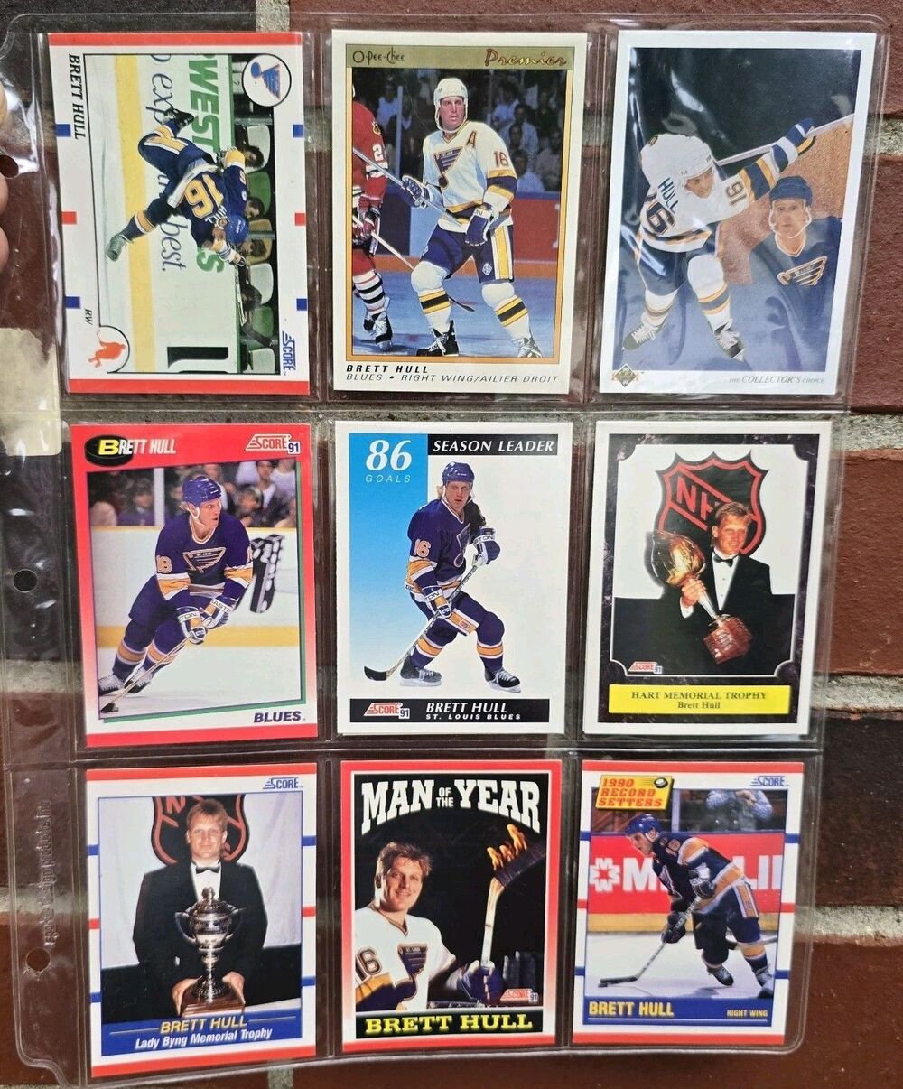 9x Brett Hull Sports Cards O-Pee-Chee, St.Louis Blues, Collector's Choice